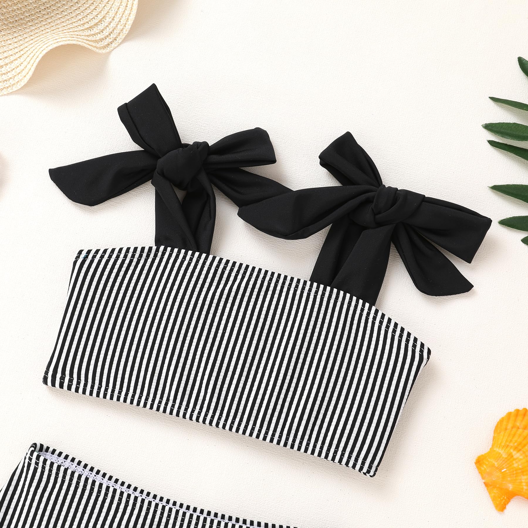 YOUNGER TREE Toddler Girls Two Pieces Swimsuit Color Block Stripe Swimwear Summer Beach Bathing Suit