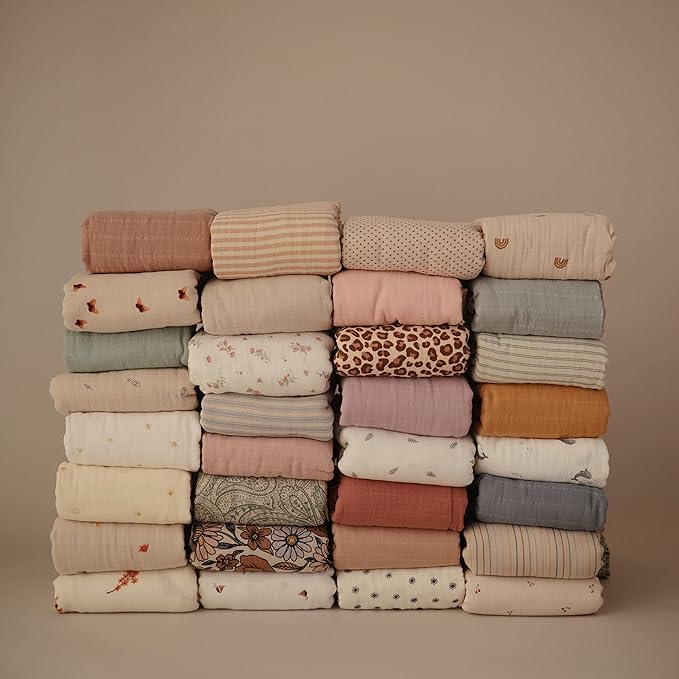 mushie Muslin Baby Swaddle Blanket | 100% Organic Cotton (Pale Taupe)