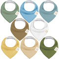 8pk Organic Baby Bandana Bibs for Drooling and Teething (Daybreak)