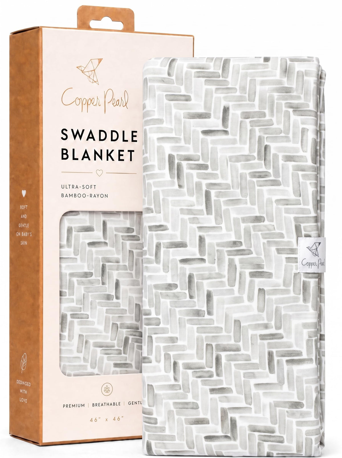 Copper Pearl Swaddle Blankets for Newborns | Soft Stretchy Receiving Blankets for Boys and Girls | Large 46 x 46 Inch Baby Blankets | Lightweight and Breathable Swaddles | Strawberry