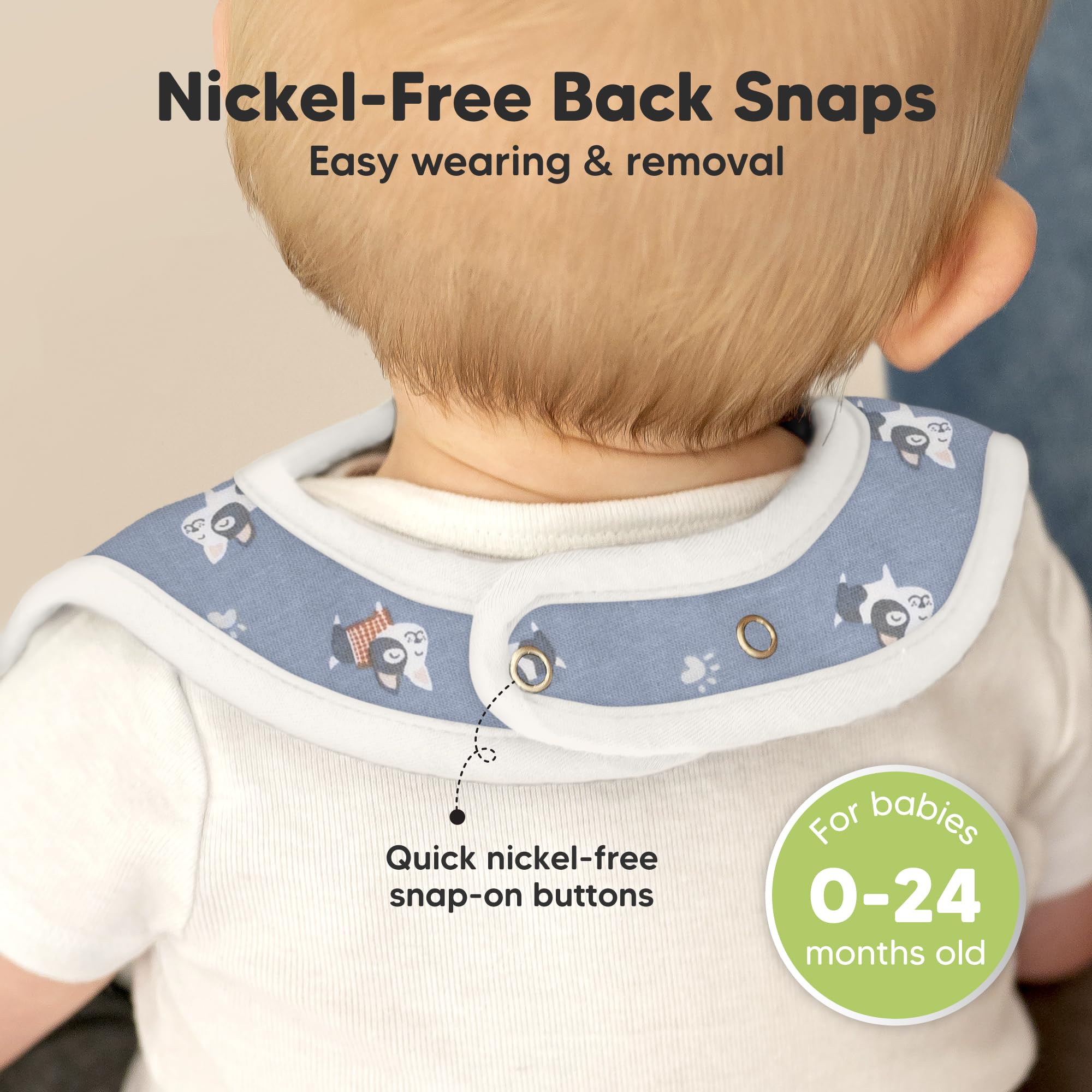 KeaBabies 8-Pack Organic Baby Bibs for Boys, Girls Drool Bibs (Pets & Paws)