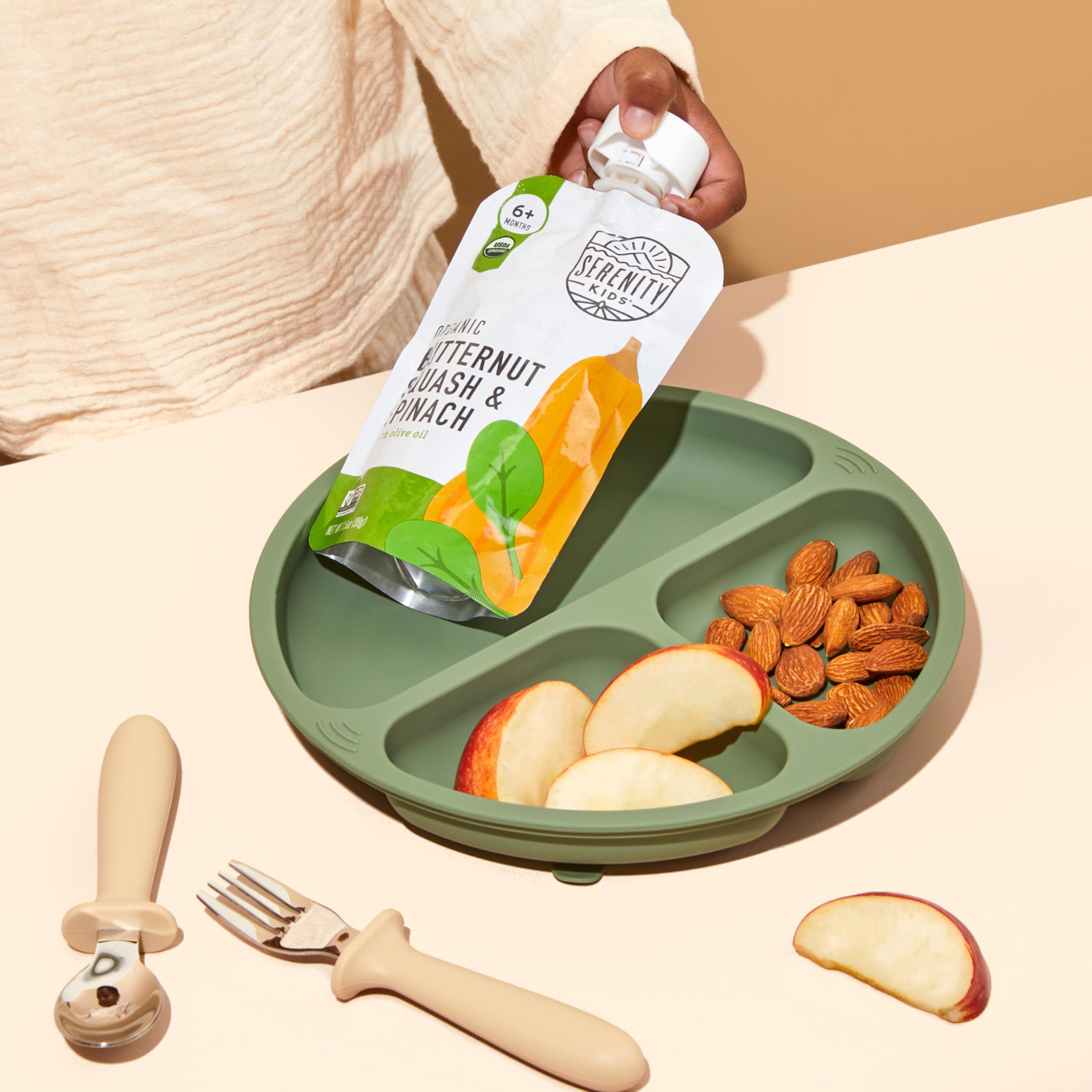 Serenity Kids 6+ Months Veggie Puree Baby Food Pouches - 3.5 Oz, Pack of 12