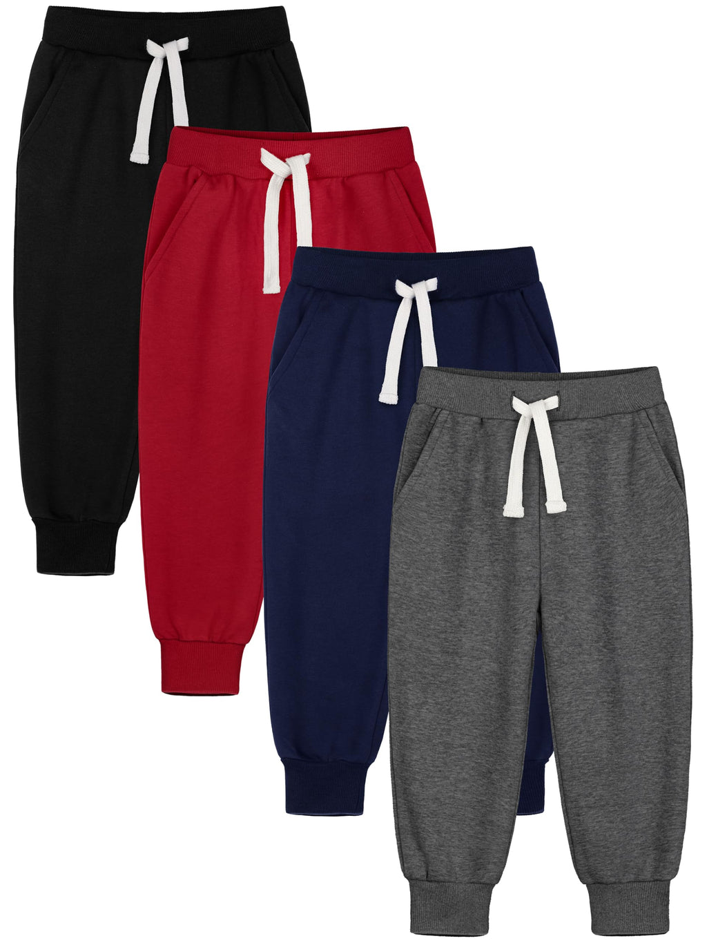 HXP 4 Pack Toddler Boys Sweatpants Cotton Toddler Pants Boys Kids Joggers