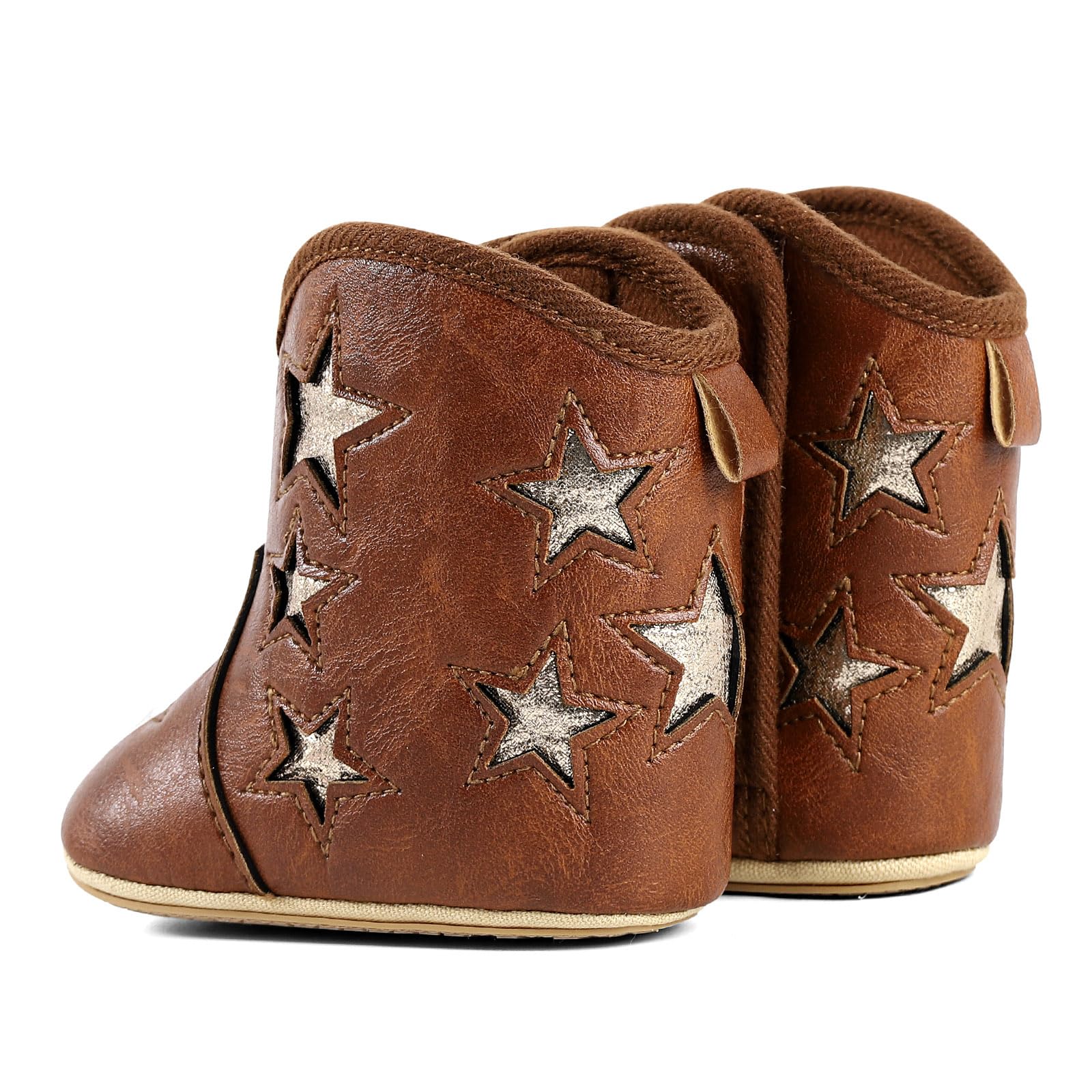 MK MATT KEELY Leather Western Boots Cowboy Bootie Soft Sole Non-Slip Crib Shoes for Baby Infant Toddler Girls Boys Newborn