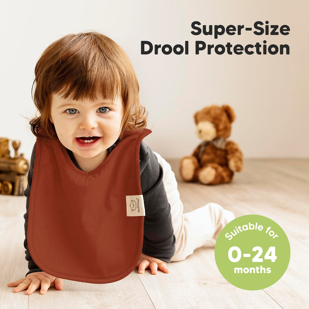 KeaBabies 8-Pack Bibs for Baby Girls, Boys, Pullover Baby Bibs (Sahara)