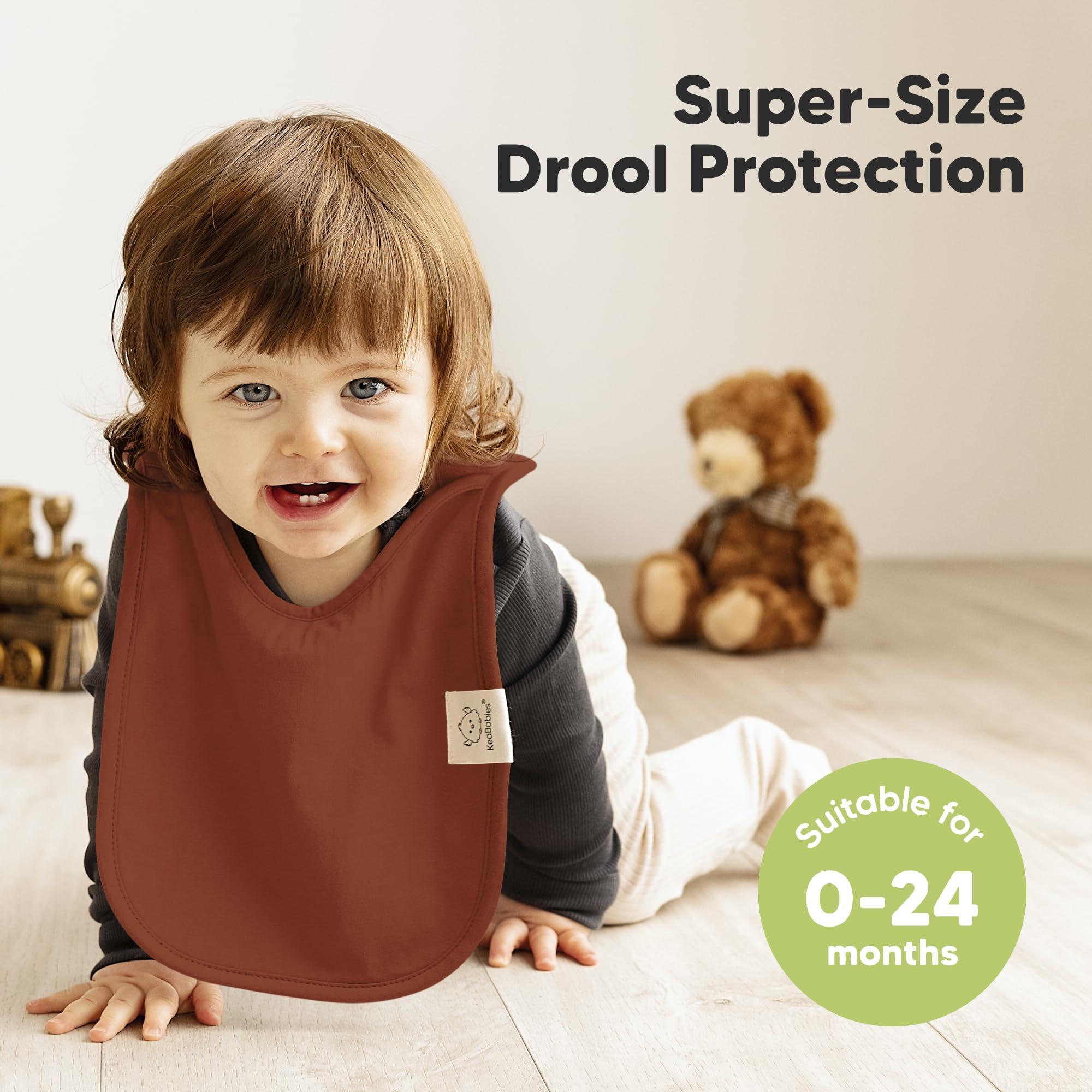KeaBabies 8-Pack Bibs for Baby Girls, Boys, Pullover Baby Bibs (Sahara)