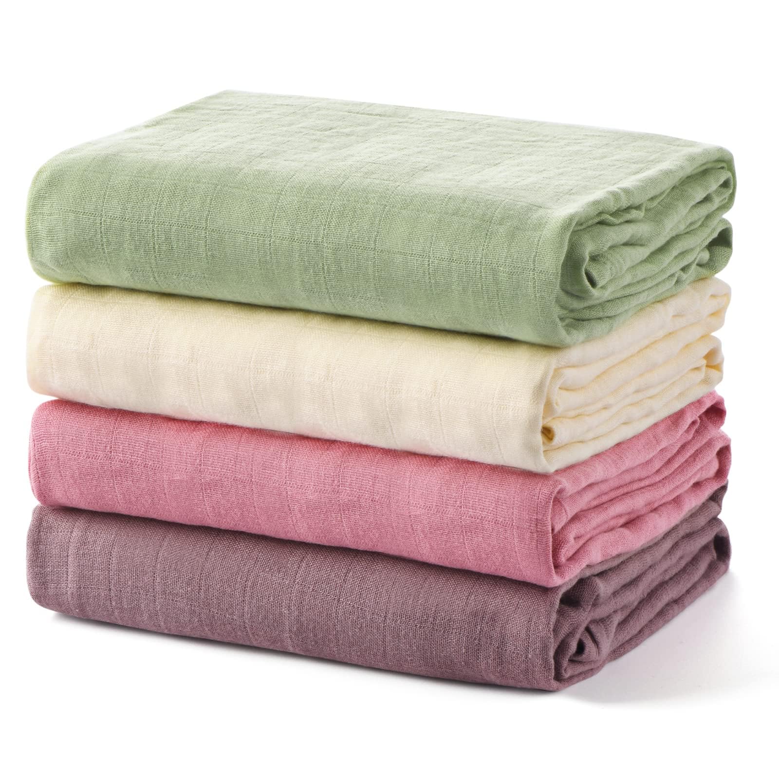 Momcozy Muslin Swaddle Blankets, 4-Pack, Large 47"x47", Breathable