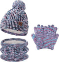 Kids Toddlers Winter Beanie Hats Gloves Neck Scarf Set Mittens Gifts for 0 6 12 Months 1 2 3 4-8 Year Old Baby Girls Boys