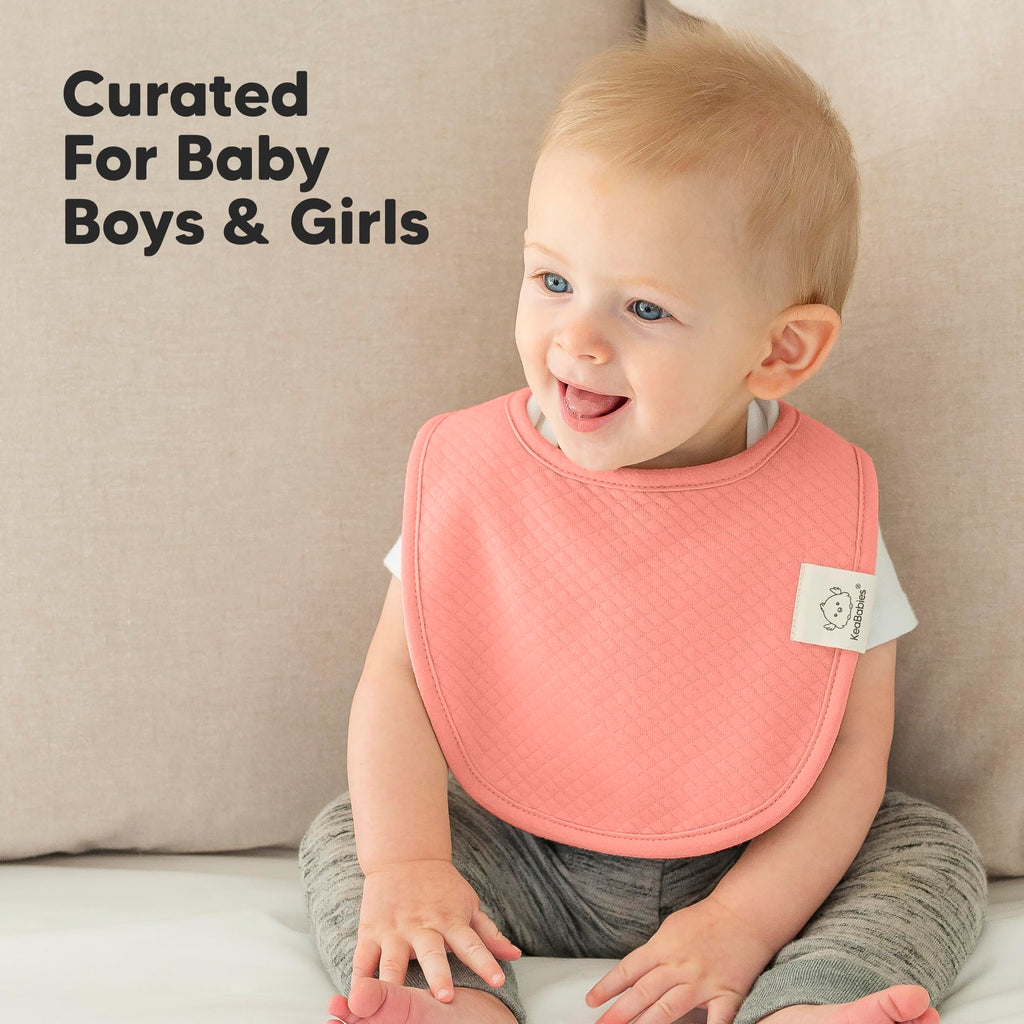 KeaBabies 8-Pack Baby Bibs for Drooling and Teething, Soft (Muted Pastel)