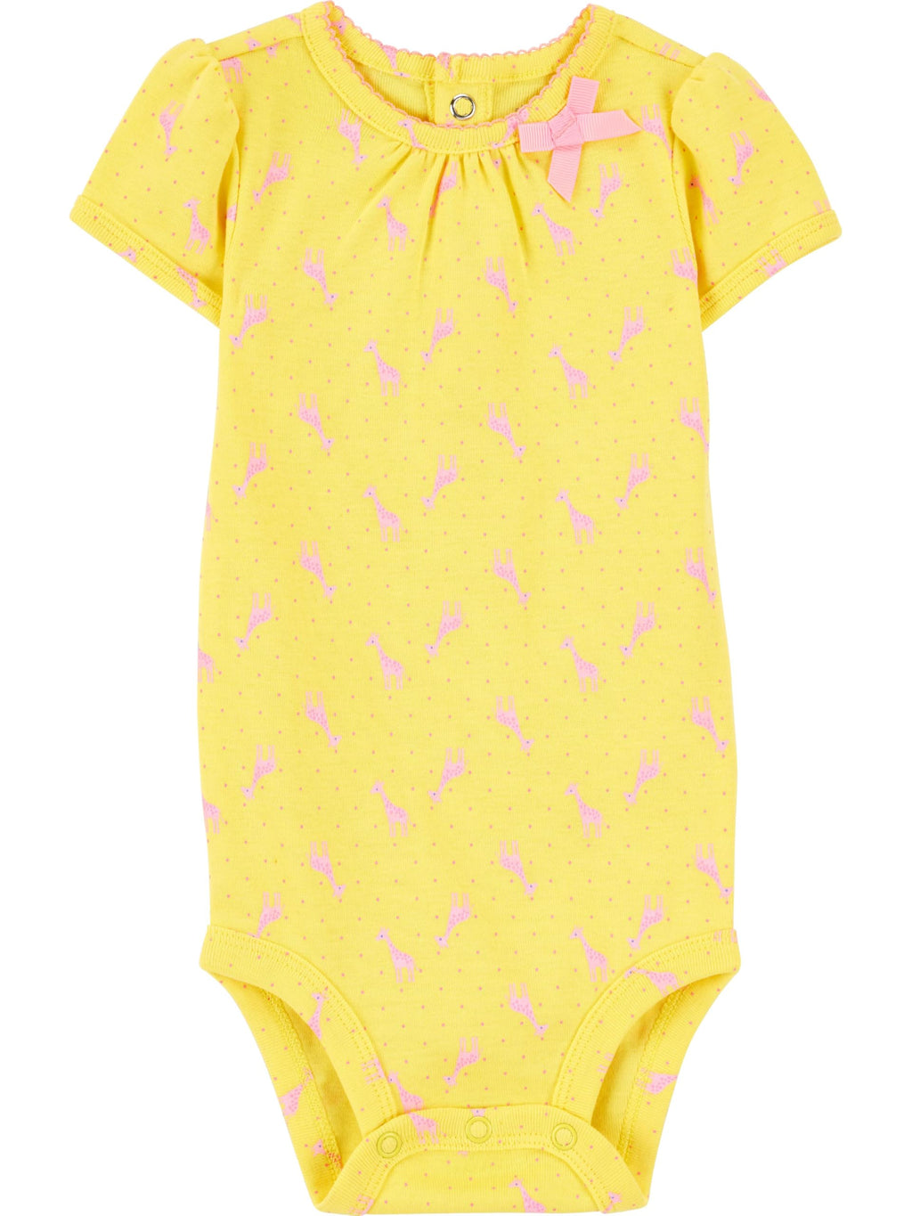 Simple Joys by Carter's Baby Girls' Short-sleeve Bodysuit, Pack of 6, Pink/Yellow, 18 Months