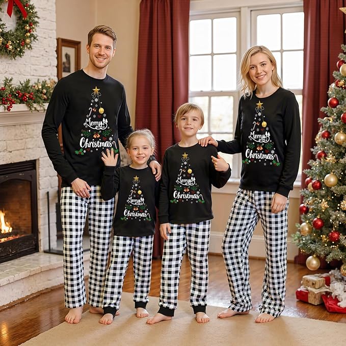 Awoscut Family Christmas Pajamas Matching Pajamas for Family, Xmas PJs Sets Holiday Sleepwear