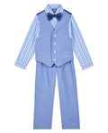 Nautica Boys' Little 4-Piece Set with Dress Shirt, Bow Tie, Vest, and Pants, Lavendula, 6
