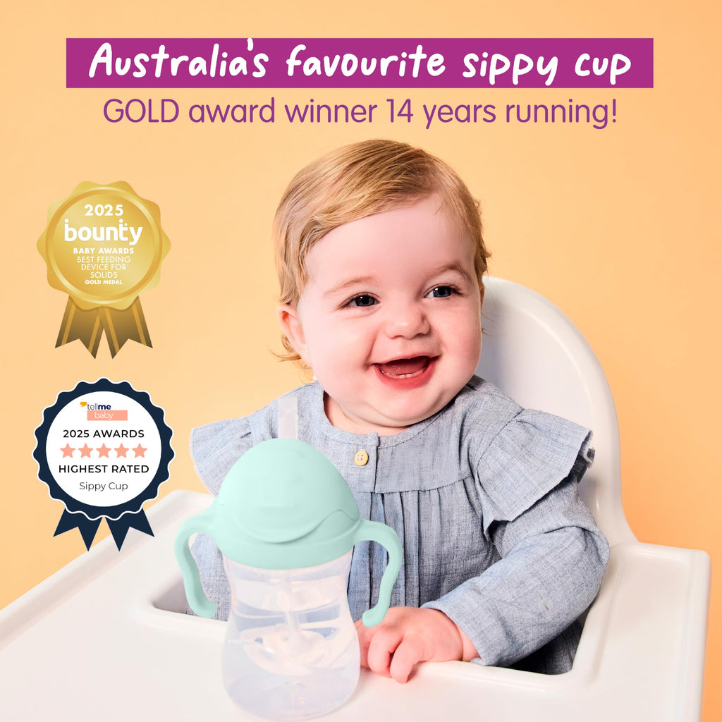 b.box Sippy Cup with Weighted Straw, Toddler Straw Cup, Spill Proof, 8oz