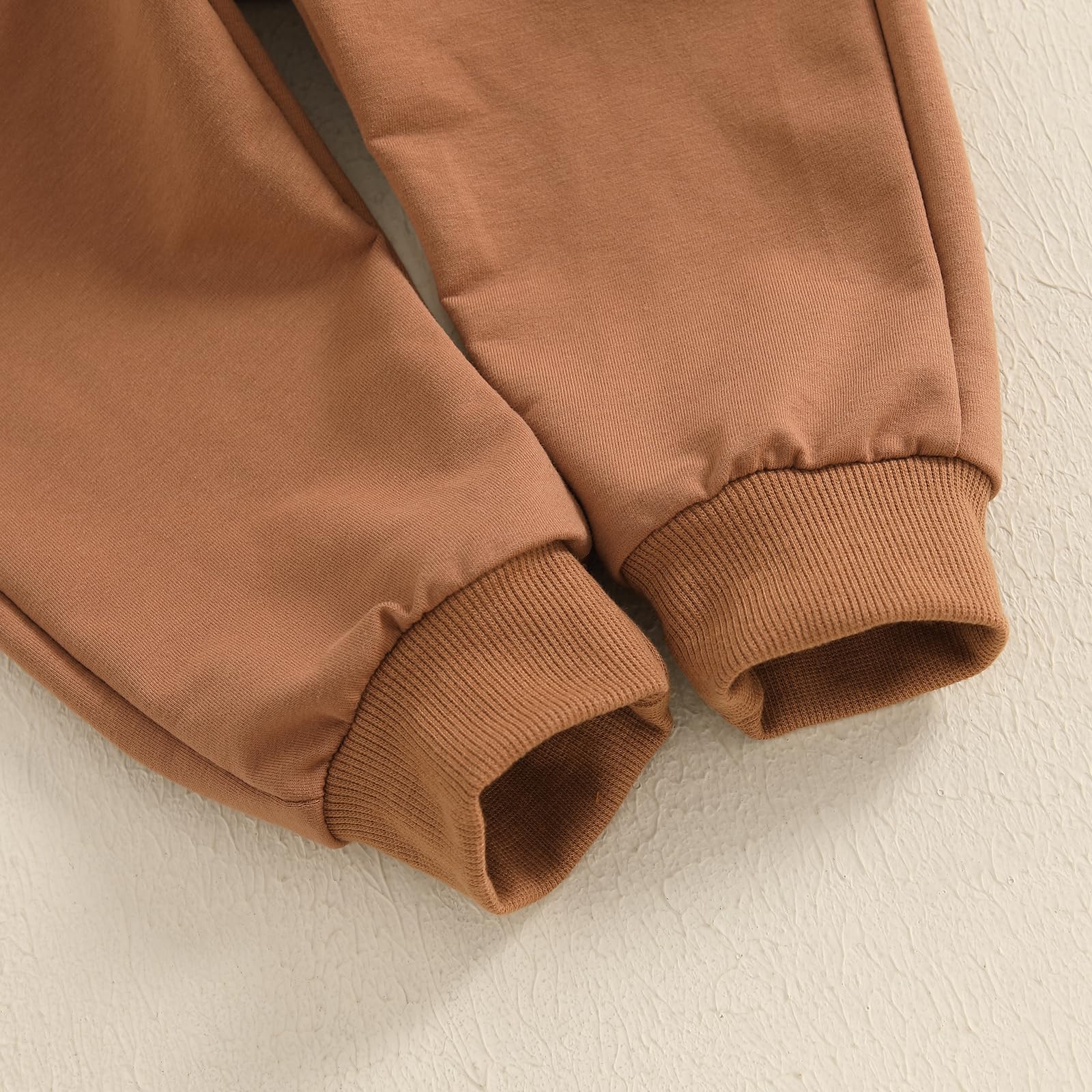 Lucikamy Toddler Baby Boy Fall Outfits Long Sleeve Crew Neck Pullover Sweatshirt + Jogger Pants Set Infant Winter Clothes (Khaki-P, 18-24 Months)