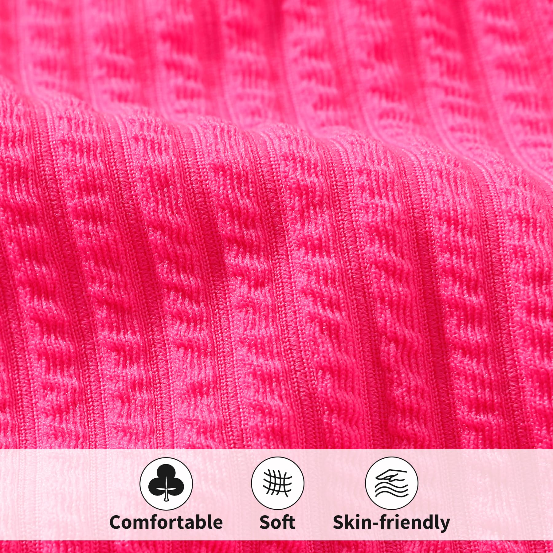 Baby Swimsuit Toddler Girl Bathing Suit Summer Solid Color Bikini Set Beach Two Piece Swim Wear (Hot Pink, 18-24 Months)
