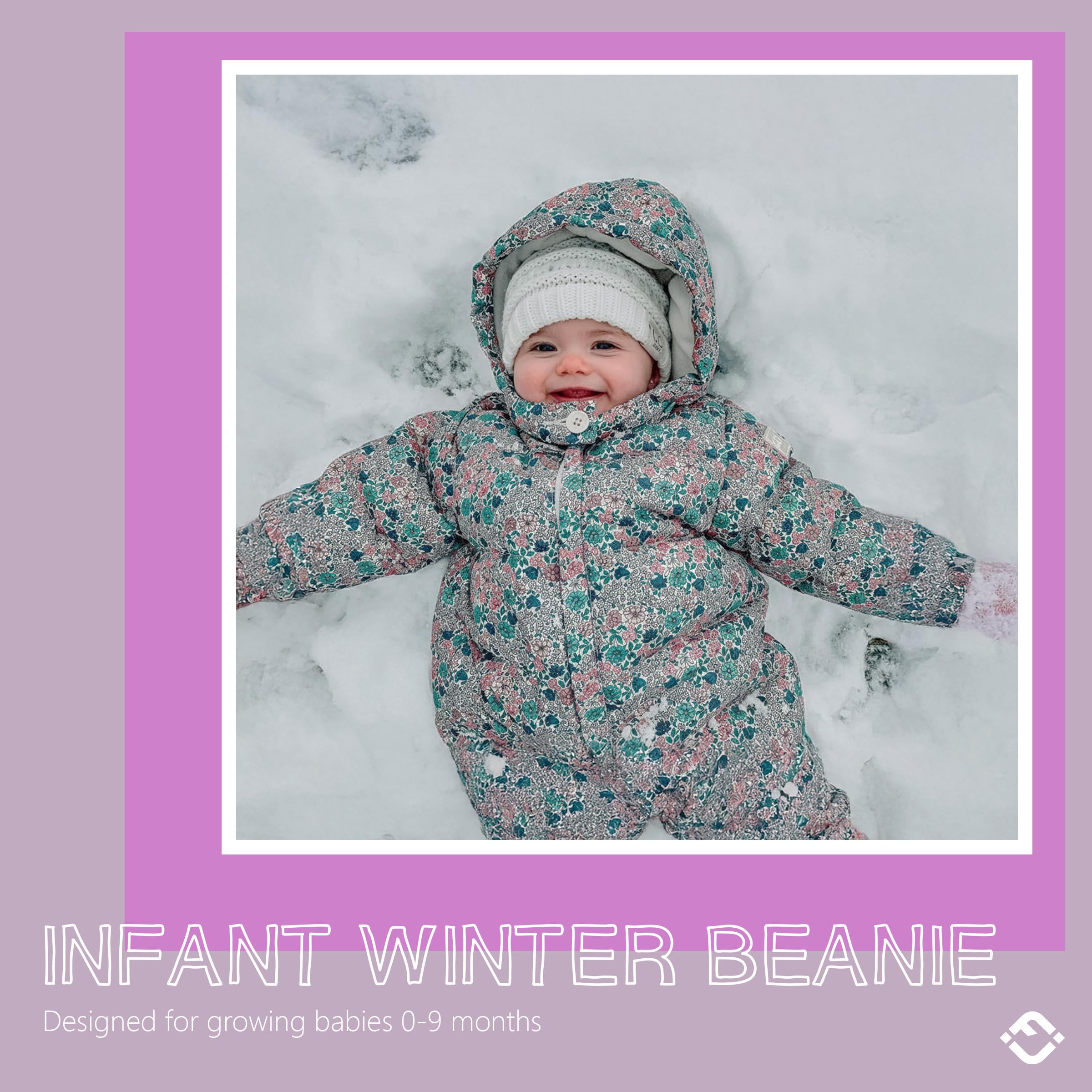 Funky Junque Baby Winter Hat – Cute Newborn Beanie, Infant Girl Hats 0–12 Months, Soft Knit Baby Beanies for Boys & Girls, Cozy Warm Stocking Stuffer Gift: Ivory