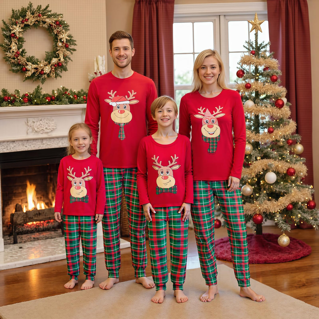 Awoscut Family Christmas Pajamas Matching Pajamas for Family, Xmas PJs Sets Holiday Sleepwear (#b-5, Kids, 3 Years)