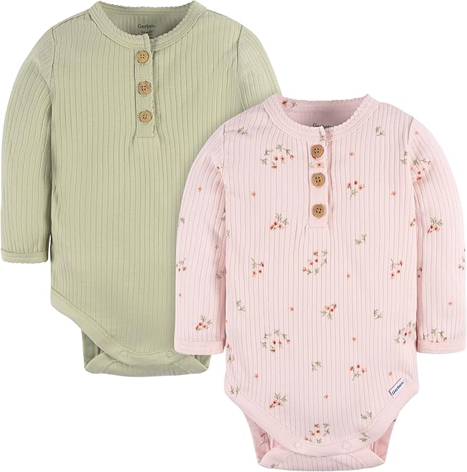 Gerber unisex-baby Baby Boys' and Baby Girls' 2-pack Bodysuits