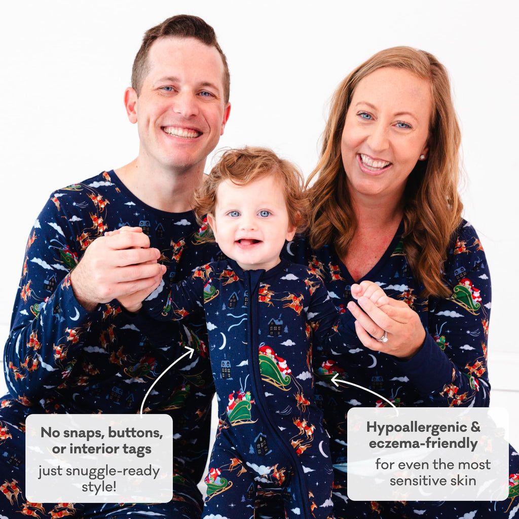 Little Sleepies Baby Christmas Pajamas, Santa's Sleigh, Preemie