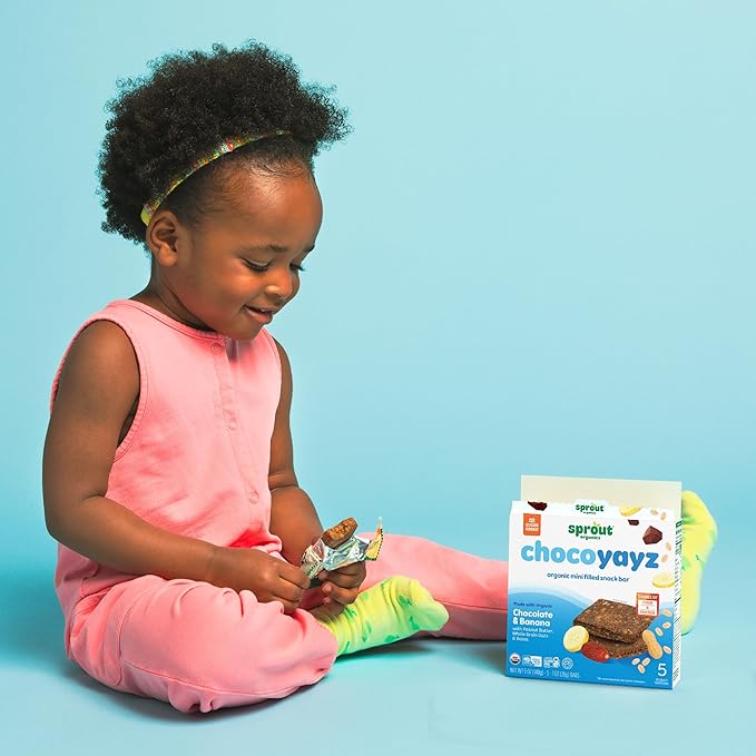 Sprout Organics, Yayz Toddler Snack Bars, Chocolate & Banana, 5 Individual Bars, 1 oz Each (30 Bars)