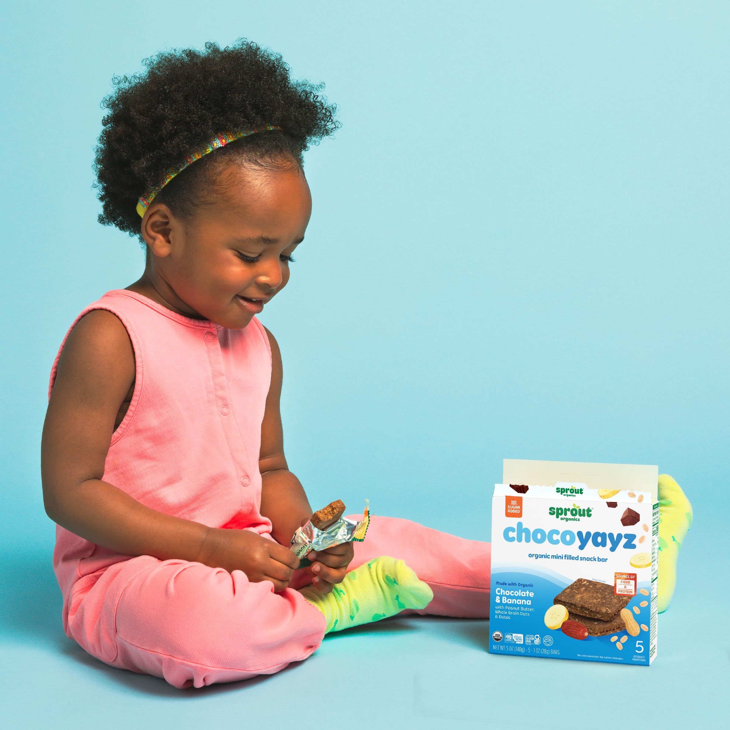 Sprout Organics, Yayz Toddler Snack Bars, Chocolate & Banana, 5 Individual Bars, 1 oz Each (30 Bars)