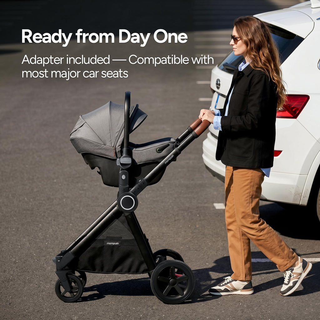 Mompush Ultimate2 Full-Size Stroller with Bassinet, Newborn to Toddler