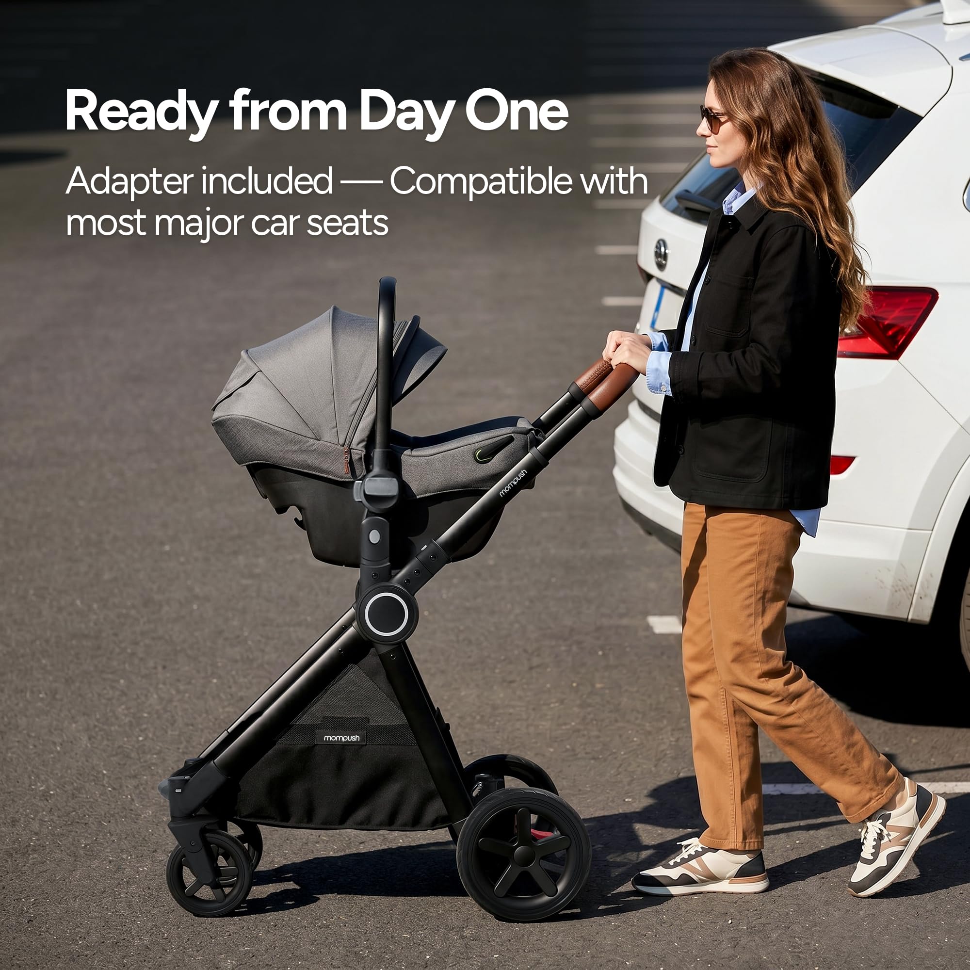 Mompush Ultimate2 Full-Size Stroller with Bassinet, Newborn to Toddler