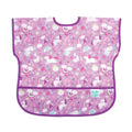 Bumkins Short Sleeve Bib for Girl or Boy, Toddler and Kids for 1-3 Years, Large Size, Essential Must Have for Junior Children, Eating, Mess Saving Soft Fabric Apron for Play, Unicorns Purple