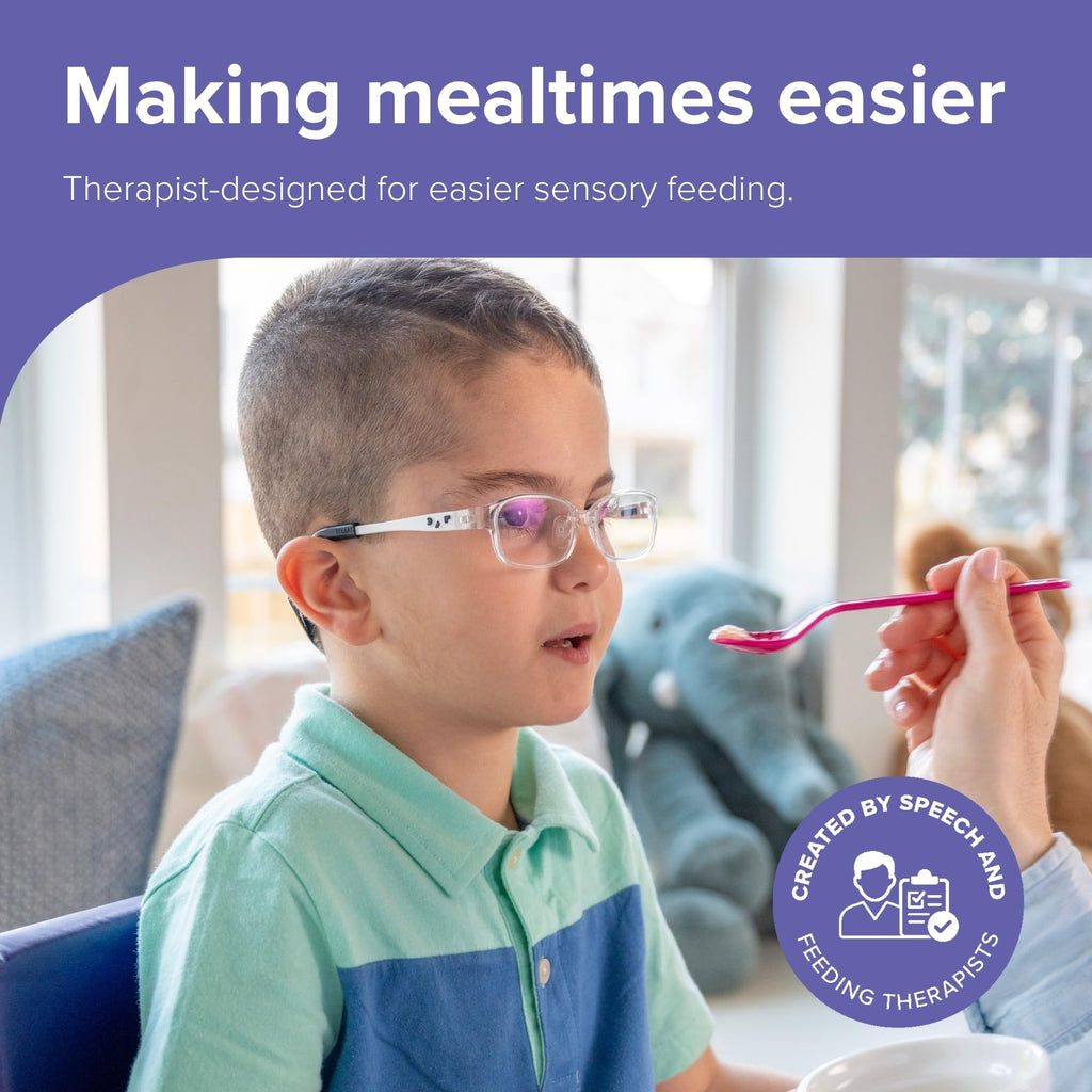 TalkTools Bumpy Spoons - Self-Feeding Oral Motor Therapy for Lip Closure & Oral Awareness, Kids, Toddlers & Adults, Sensory Feeding Aid | Magenta, 6-Pack
