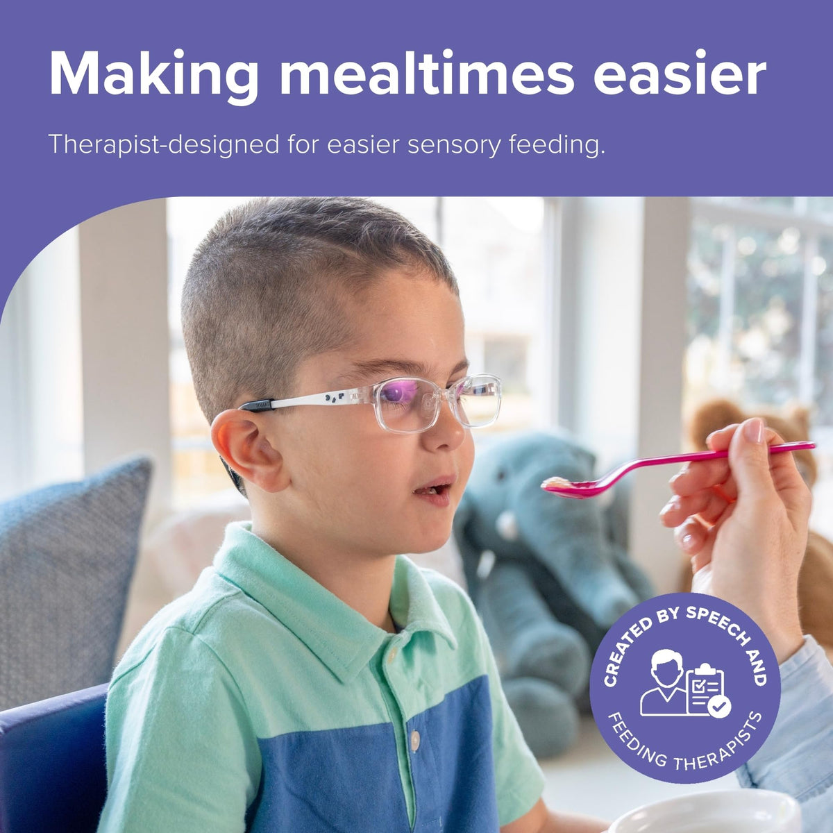 TalkTools Bumpy Spoons - Self-Feeding Oral Motor Therapy for Lip Closure & Oral Awareness, Kids, Toddlers & Adults, Sensory Feeding Aid | Magenta, 6-Pack