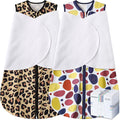Newborn Sleep Sack Baby Swaddle,3-Way Adjustable Wearable Blanket,100% Rayon Cotton Swaddling Sleeping Bag，TOG 0.5 (Leopard & Cobble, 3-6 Months)