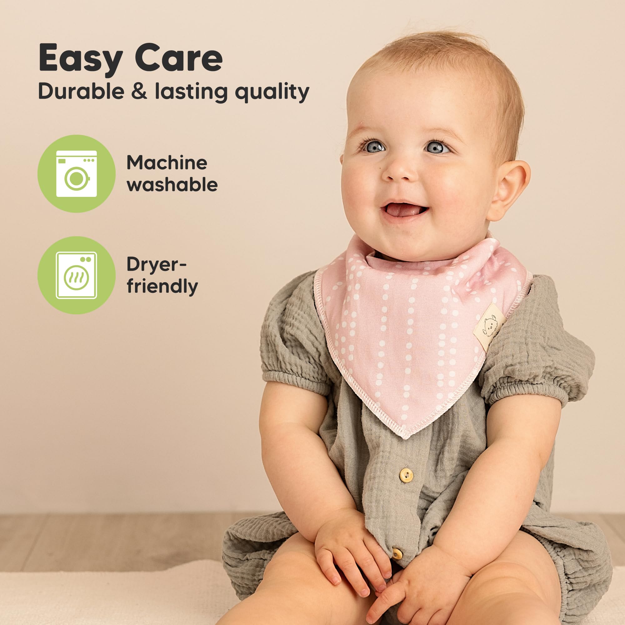 KeaBabies 8pk Organic Baby Bandana Bibs for Drooling and Teething (Prism)
