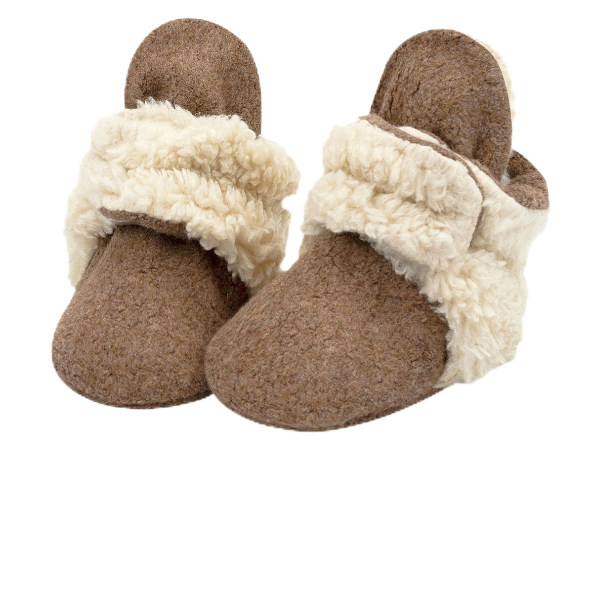 Zutano Baby Furry Fleece Booties with Grippers, Organic Cotton Lining