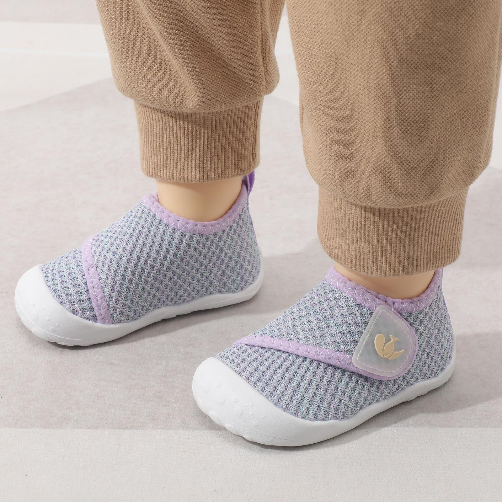 FEETCITY Baby Walking Shoes Girls Boys Infant Shoes Newborn Crib Shoe Wide Toe Box Slip On Baby Sneakers Purple
