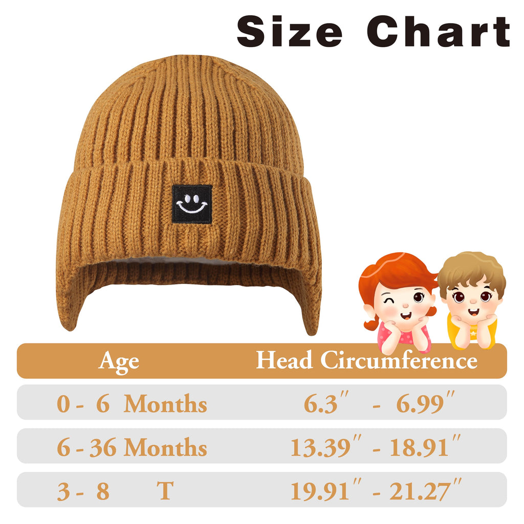 MaxNova Baby Beanie 3-8T Black/Camel 2 Pack