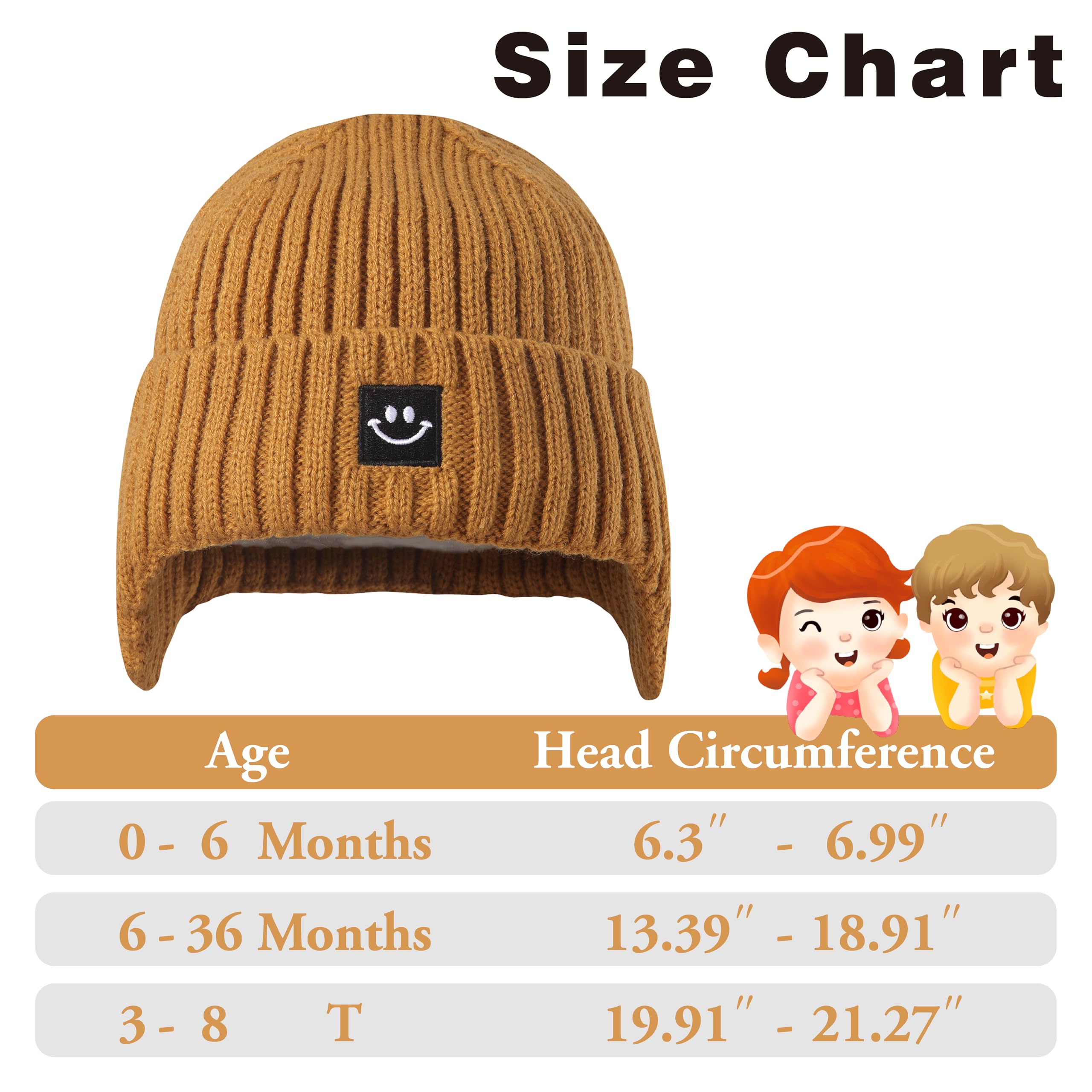 MaxNova Baby Beanie 3-8T Black/Camel 2 Pack