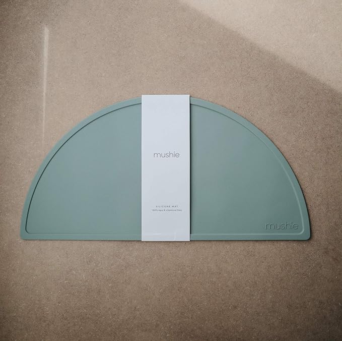 mushie Silicone Placemat for Kids | BPA-Free Non-Slip Design (Cambridge Blue)