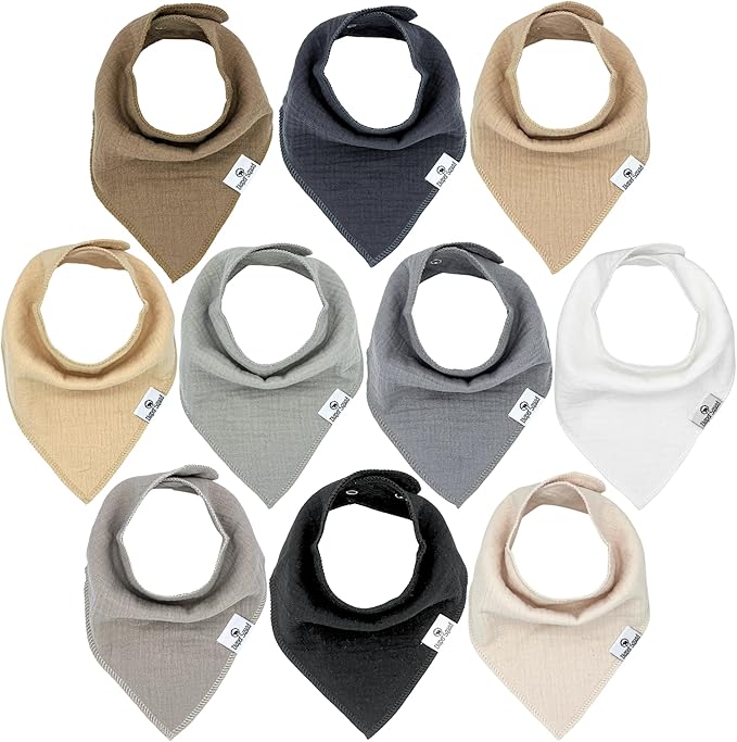 DiaperSquad's Baby Bibs for Drooling and Teething, Bibs for Boys, Baby Girl - Solid Cotton Baby Drool Bibs