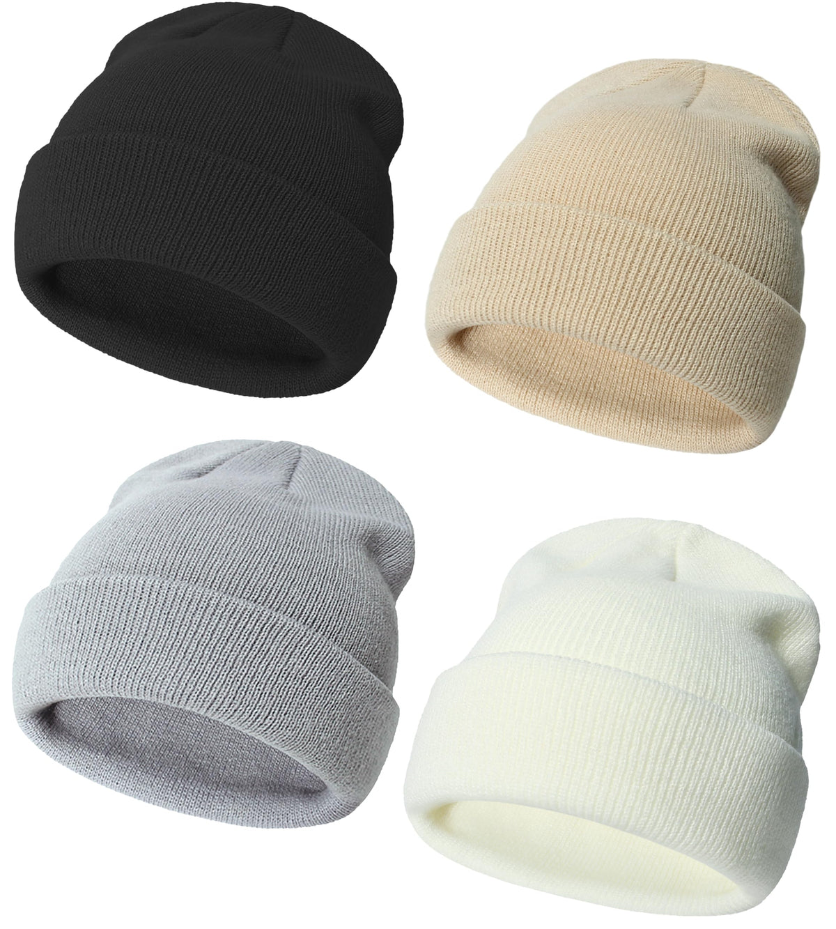 ENBAOHUI Baby Beanie Hat Newborn Winter Warm Knit Hat Kids Soft Beanie Cap Boys Girls Winter Warm Knit Hat Black/Grey/White/Khaki S
