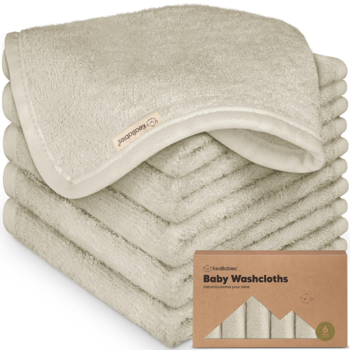 6-Pack Baby Washcloths Soft Absorbent Washcloths for Face Body(Earth Brown)