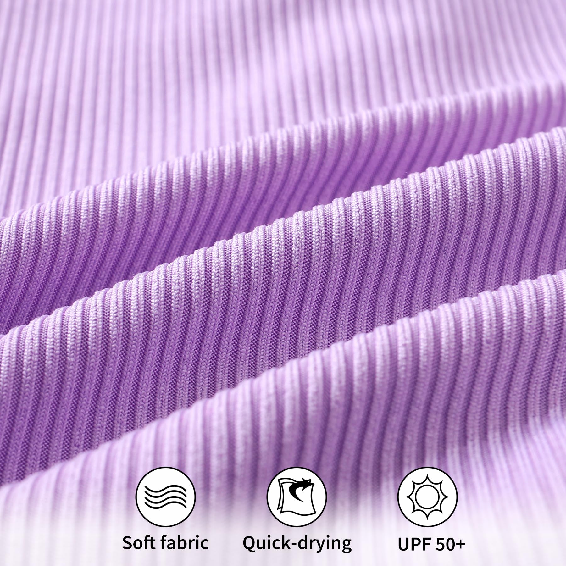 YOUNGER TREE Infant Baby Girls Swimsuit Long Sleeve One Piece Swimsuit Solid Color Bathing Suit with Hat, UPF 50+ (Purple, 18-24 Months)