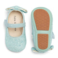 Felix & Flora Soft Sole Blue Baby Walking Shoes - Infant Moccasins Rubber Sole Crib Ballet Flats(Blue,12-18Months)