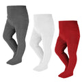 EPEIUS Infant Girl Tights Baby Girl Seamless Cable Knit Leggings Solid Cotton Stockings Footed Pants for 6-12 Months 3 Pair Pack,White/Dark Grey/Burgundy
