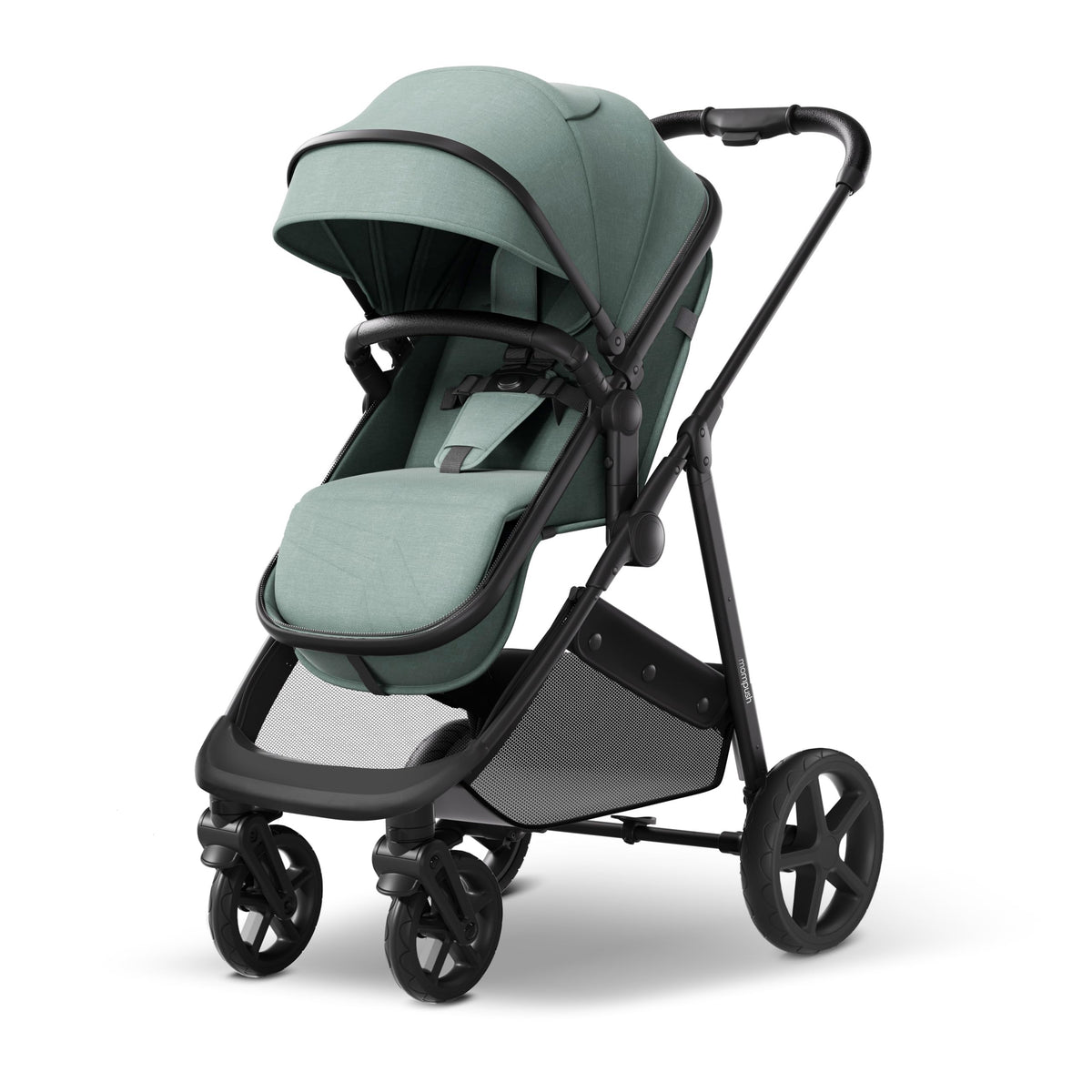 Mompush Wiz 2-in-1 Bassinet Stroller Reversible Seat, One-Hand Fold, Black