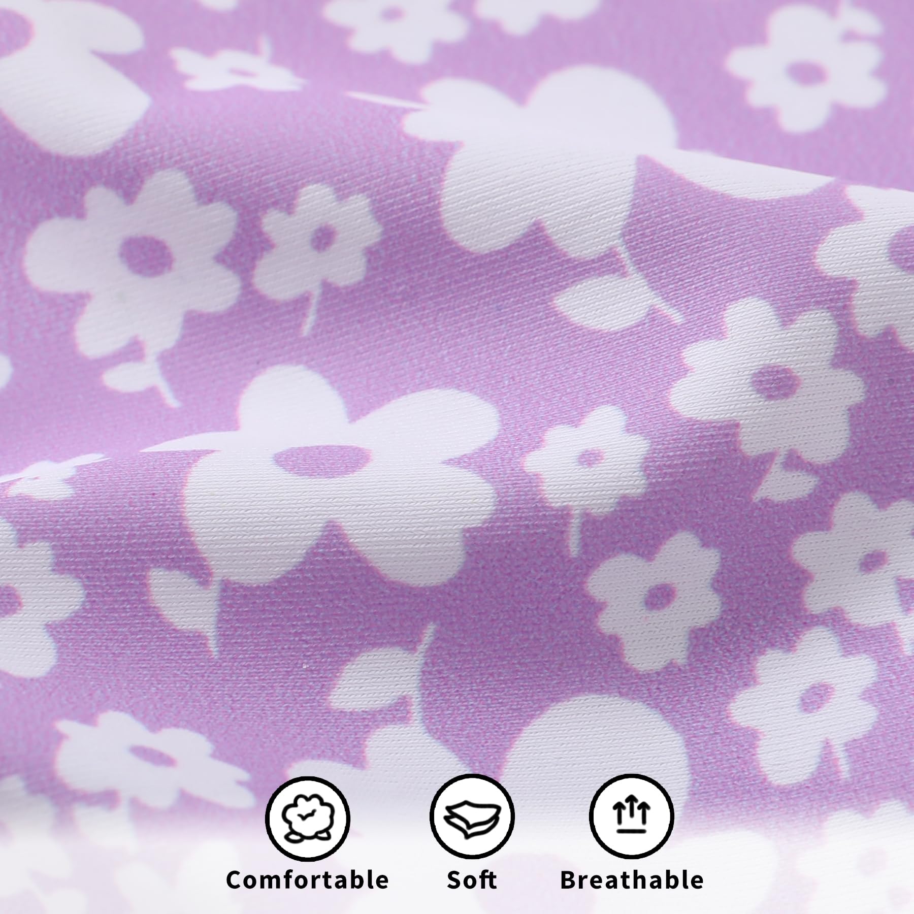 Infant Baby Girls Long Sleeve One Piece Swimsuit with Hat Floral Zipper Bathing Suit Leopard Beach Wear (Purple Floral Fragments，3-6Months)
