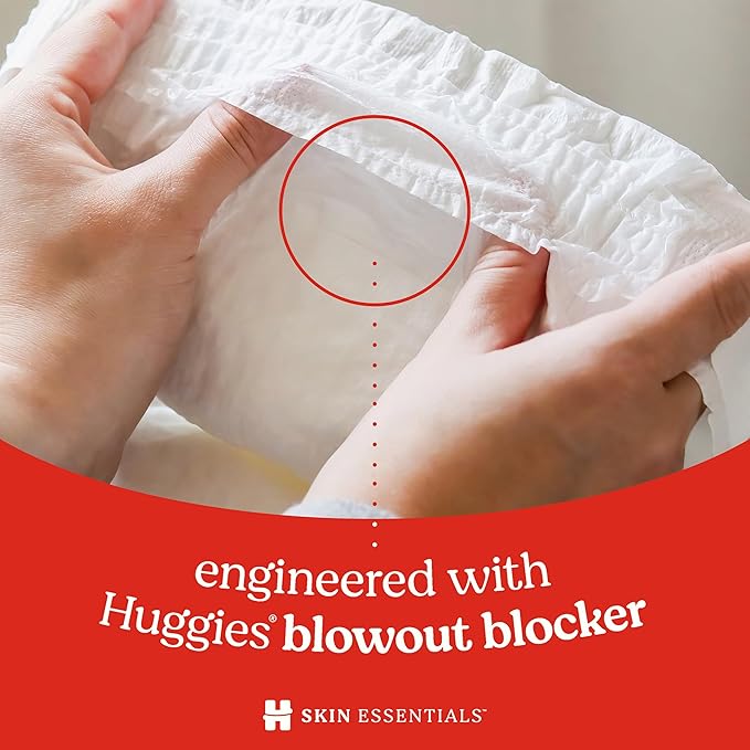 Huggies Size 3 Diapers, Skin Essentials Baby Diapers, Size 3 (16-28 lbs), 156 Count (3 Packs of 52)