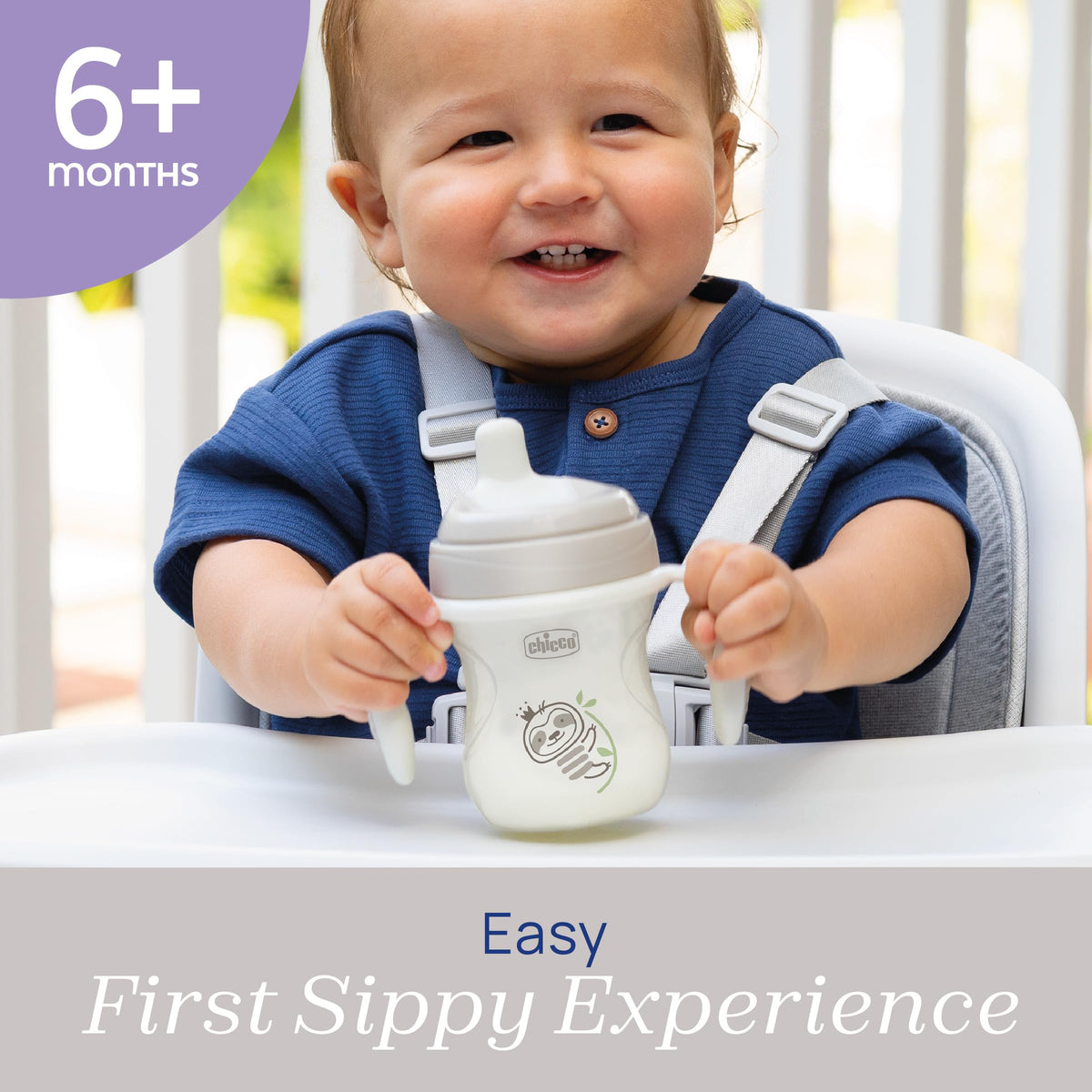 Chicco Trainer, Semi-Soft Spout, Spill-Free Sippy Cup for babies 6m+, 7oz