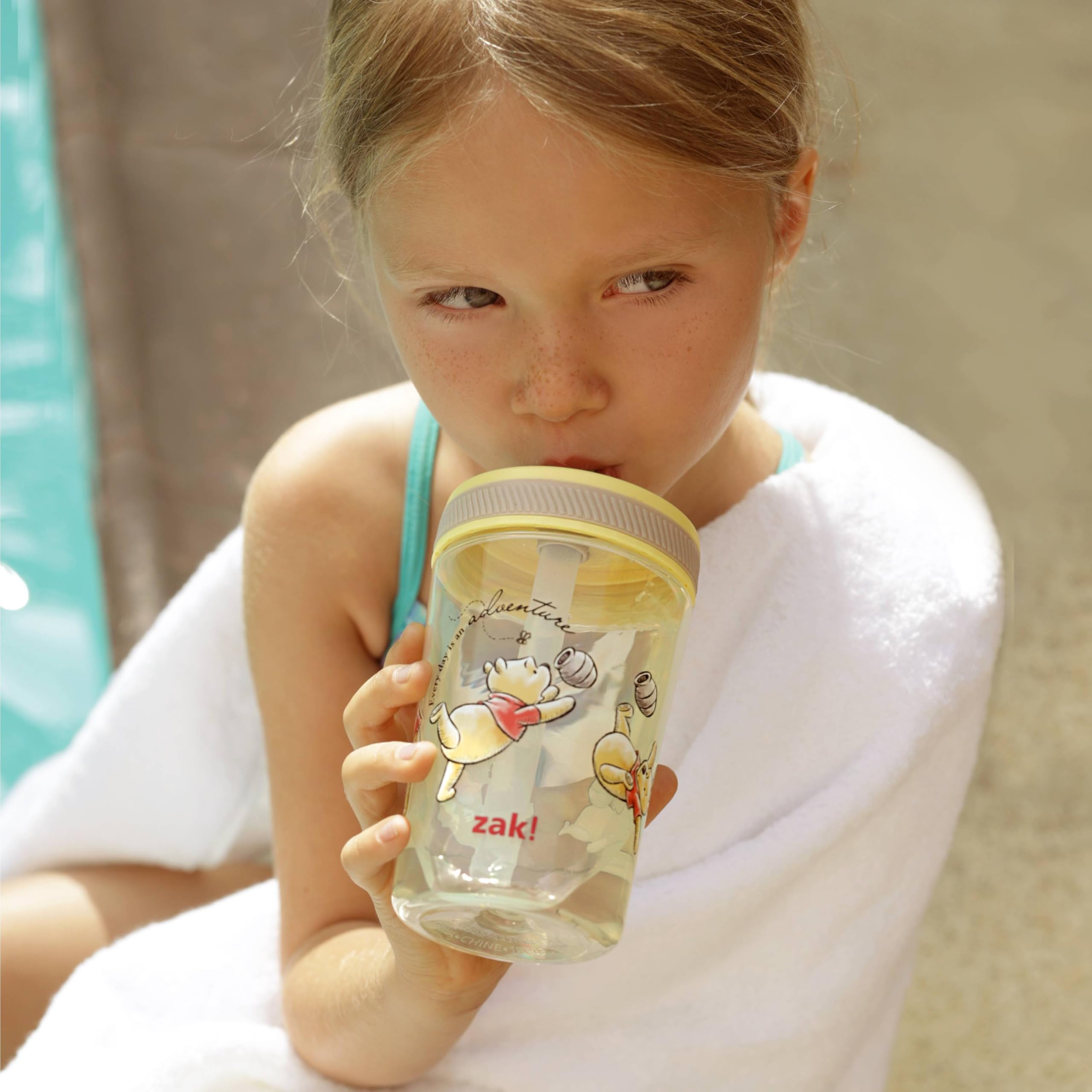 Zak Designs Disney Winnie the Pooh Kelso Toddler Cups For Travel or At Home, 15oz 2-Pack Durable Plastic Sippy Cups With Leak-Proof Design is Perfect For Kids (Winnie the Pooh & Friends)