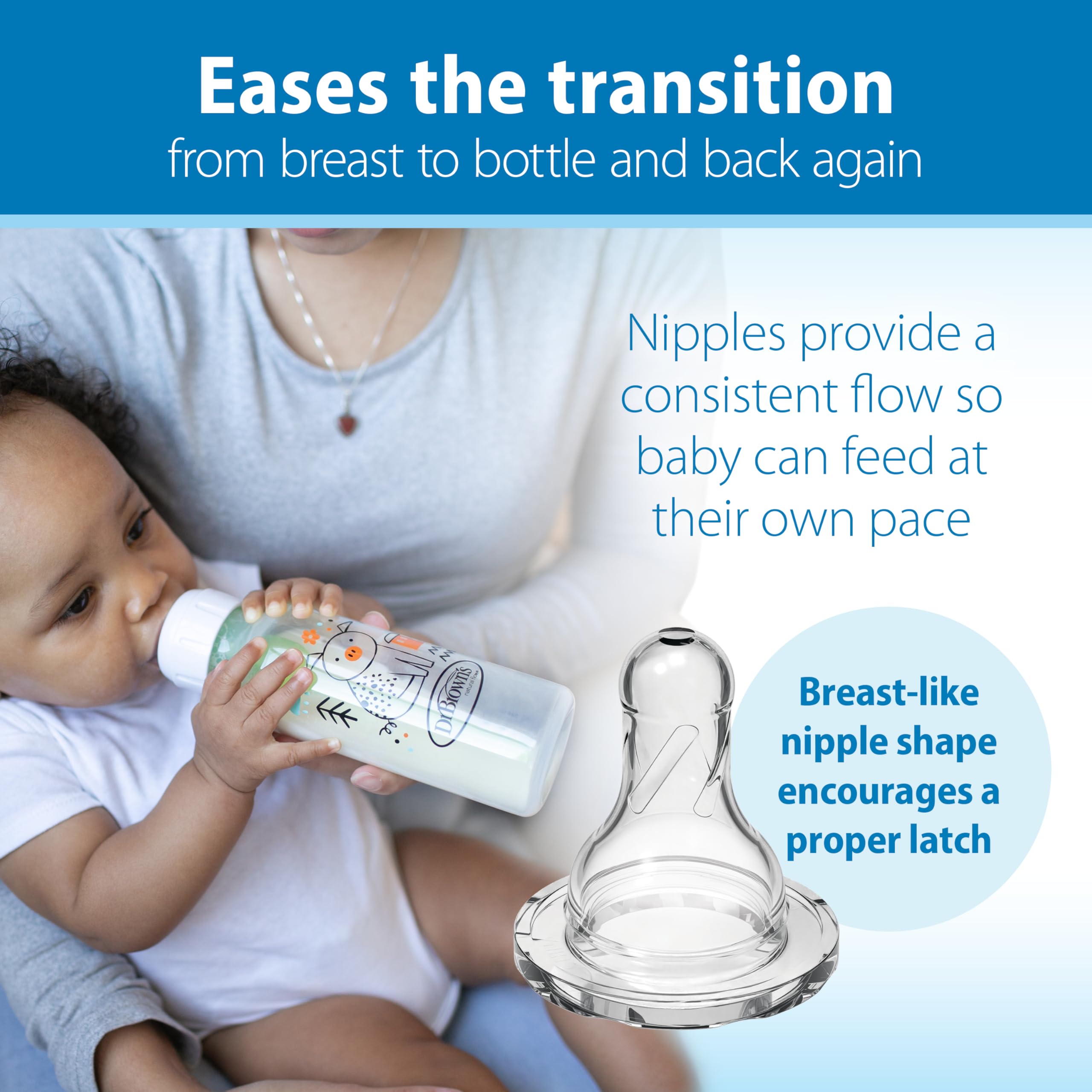 Dr. Brown's Anti-Colic Options+ Narrow Baby Bottle, Frog + Pig, 2-Pack