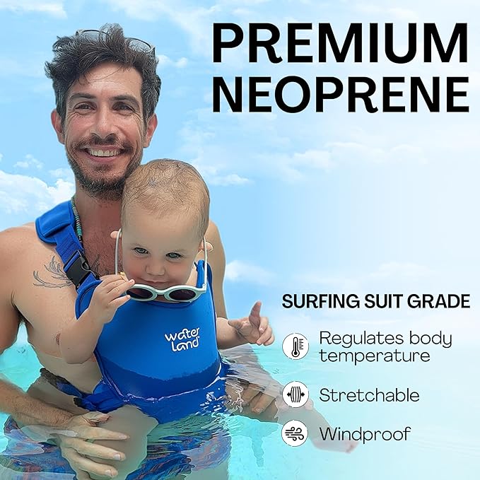 WaterLand Baby Carrier - Innovative Carrier You Can Use Both in Water & Land - Waterproof Infant Chest Holder with Adjustable Straps, Lightweight Toddler Harness for Pool & Beach (SuperPink)